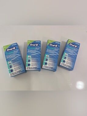 Oral-B Super Floss 4-Pack (50 Strands per Pack) – for Braces,Bridges,Wide Spaces